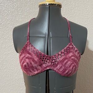 Crochet Lace Bralette in Burgundy